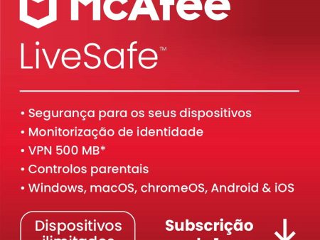 Software McAfee LiveSafe 1 Ano Dispositivos Ilimitados (Formato Digital) Fashion